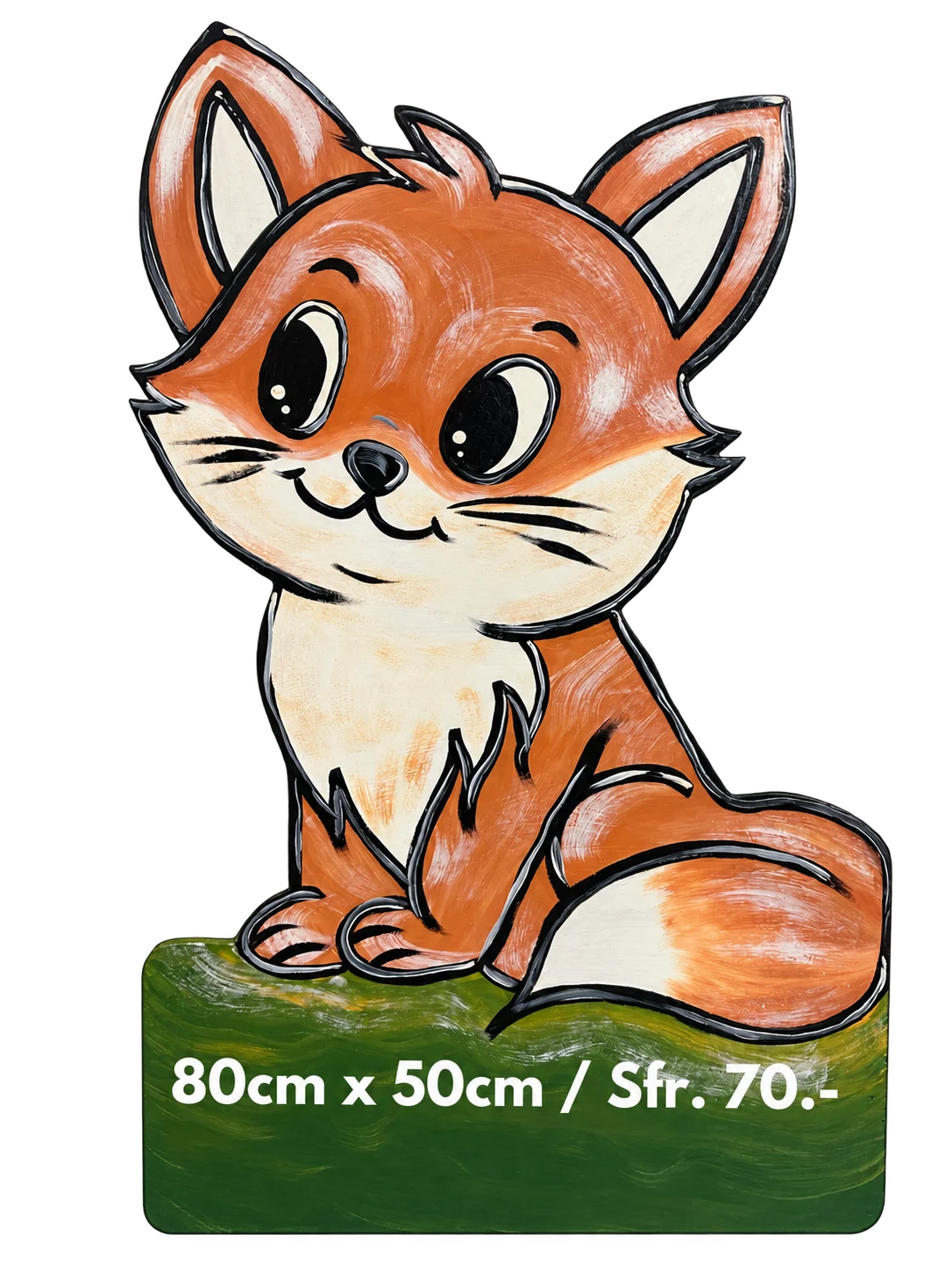 Orangefarbener Fuchs – handgemalte Geburtstafel von Vesna